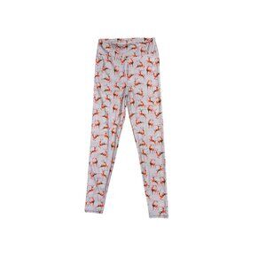 Christmas Reindeer Print Gray Leggings For Women Small/Medium